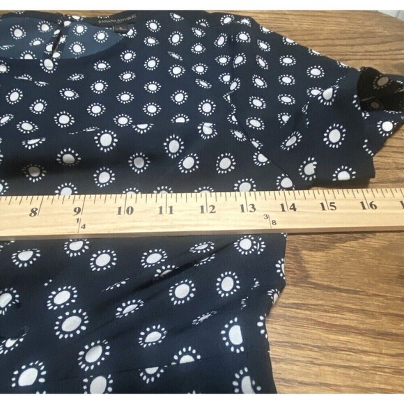 Banana Republic Dress Sz 0 Front Corset Waist Polka Dot Fit & Flare SS - Picture 5 of 7
